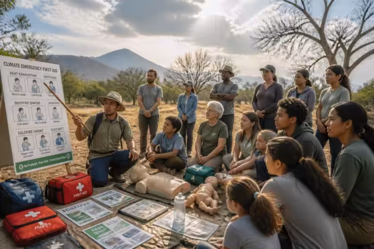 sensibiliser et former toute la société aux premiers secours essentiels pour mieux réagir face aux urgences climatiques et protéger les vies.